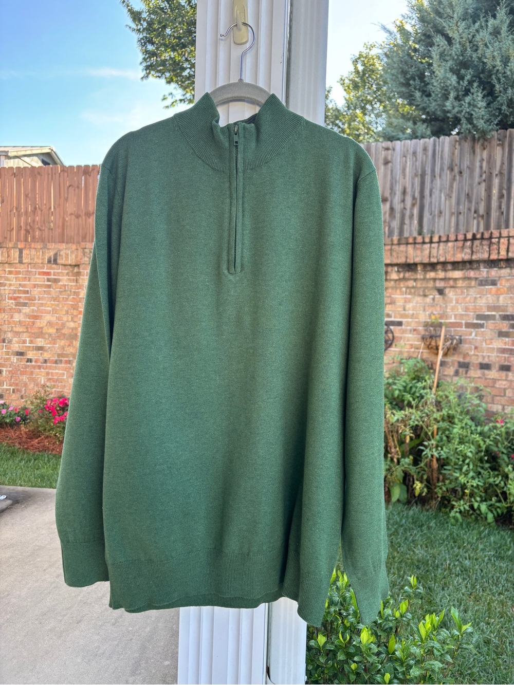 James Tattersall London NWT $78 1/4 Zip Green Men's Cash/Wool Blend Sweater XL